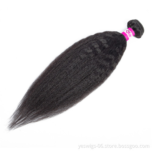 100% Cuticle Aligned Virgin Brazilian Yaki Style Hair One Bundle 10A Quality Mink Brazilian Human Hair Extensions Kinky Straight